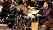 Three years old baby playing drums - Unbelievable