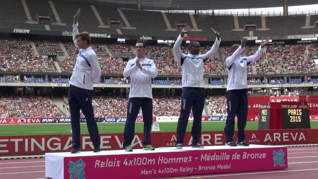 Le podium olympique du 4x100 m au Meeting Areva !
