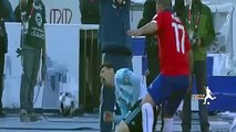 Gary Medel kicks Lionel Messi Argentina vs Chile 04.07.2015 Final Copa America