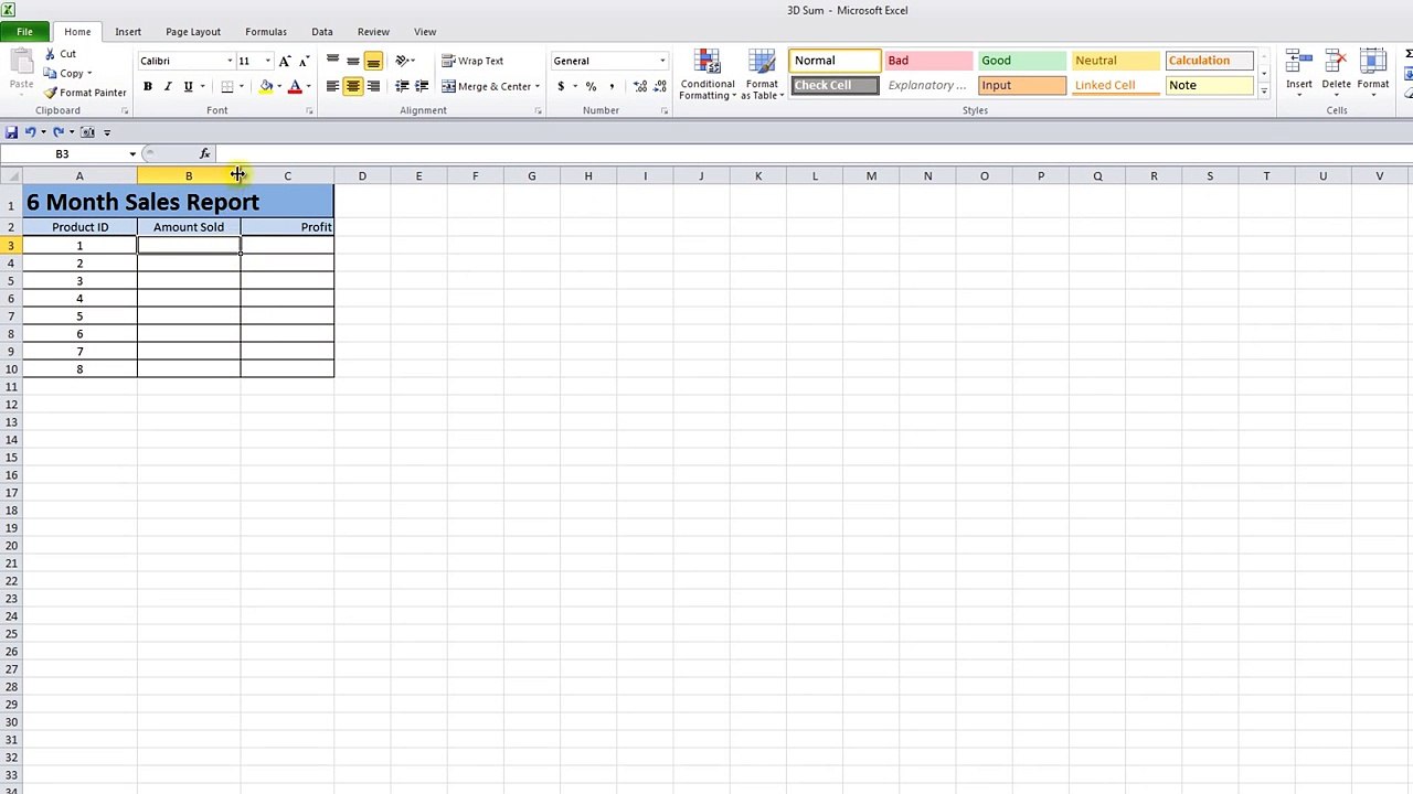 Excel Tricks - How to Use a 3D Sum