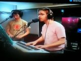 Brett domino plays a birthday song for Chris moyles