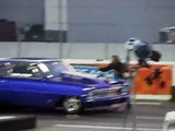 Mark Kyger - Twin Turbo 66 Chevy Nova II - Outlaw 10.5 - PINKS all OUT - Friday Qualifying