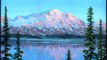 Peinture Rapide D'Une Montagne De Neige Et Glaciers Lac Acrylique Toile