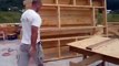 Prindere placa de OSB pe structura de lemn. Structura casa de lemn tip  framing
