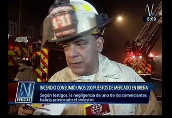 Breña: Incendió destruyó 200 puestos en mercado ubicado frente a Hospital del Niño
