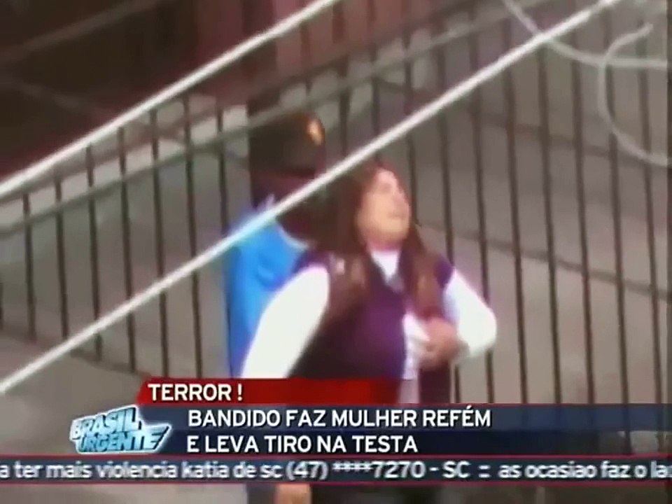 Kidnapper shot in the forehead by the brazilian police
