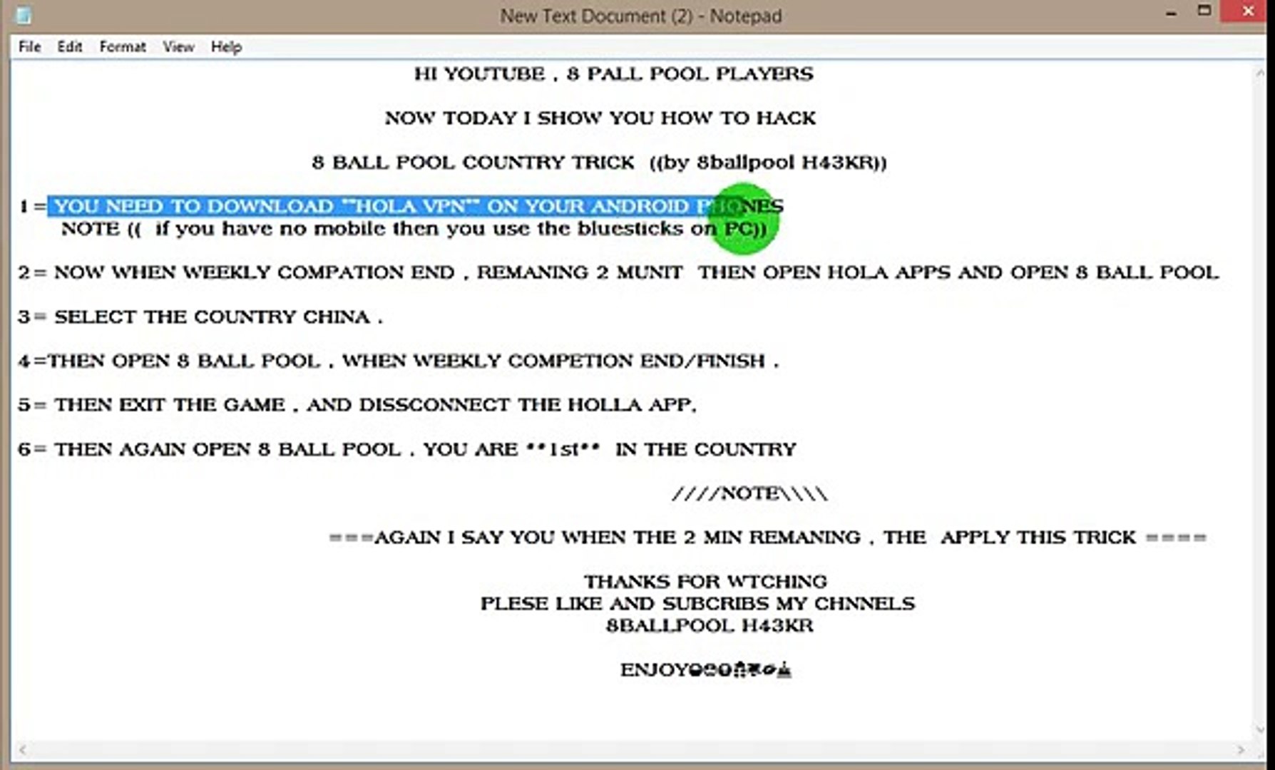 8 Ball Pool Hack Country Trick 2015 Updated Video Dailymotion