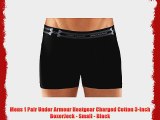 Mens 1 Pair Under Armour Heatgear Charged Cotton 3-Inch BoxerJock - Small - Black