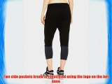 adidas Women's Reload Low Crotch 3-Stripes 3/4  Pant - Black Large