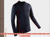 Spiro Mens Sports Compression Bodyfit Long Sleeve Base Layer Top (L) (Black/Red)