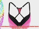 La Isla Women's 5 Packs Sexy Push Up Racer Back Comfort Sports Bras Lot Mixed 5 Pack 34 A