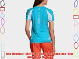 Odlo Women's T-Shirt Short Sleeve Crew Neck Jade - Blue Atoll/White Medium