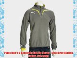 Puma Men's V-Konstrukt Half Zip Fleece - Steel Grey-Blazing Yellow Size Large