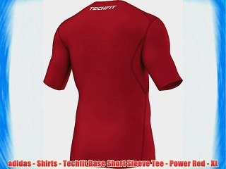 Download Video: adidas - Shirts - Techfit Base Short Sleeve Tee - Power Red - XL