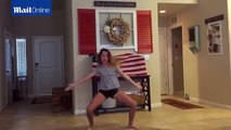 Forget line dancing! Cowboy father channels his inner hip-hop star and dances along with tween daug