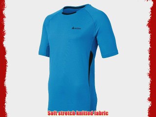 Odlo Men's Stand-Up Collar 1/2 Zip Short Sleeve T-Shirt - Dresden Blue/Black Medium