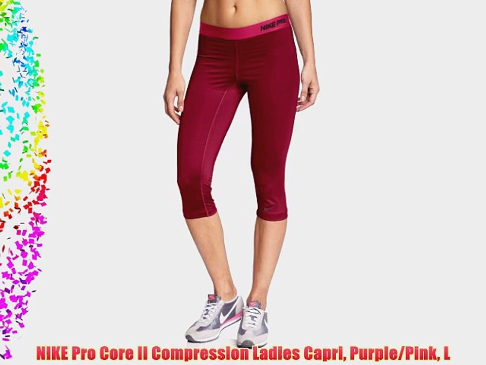 NIKE Pro Core II Compression Ladies Capri Purple/Pink L