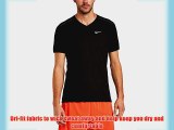 Nike Men's Tailwind V-Neck Short Sleeve Shirt-Black/Anthracite/Reflective Silver XX-Large