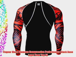 Fixgear Mens Womens Compression Performance Black Base Layer Gear Top XL