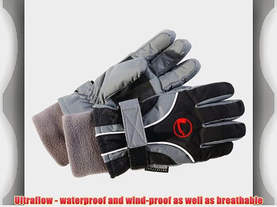 Ultrasport Kids Ski Gloves with Thinsualte Insolution - Grey Medium