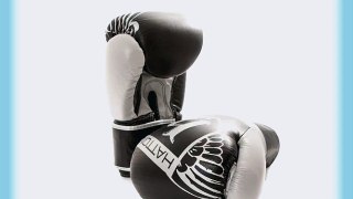 Official Hatton Boxing ~ Black/Silver ~ PU Leather Sparring Gloves (8oz)