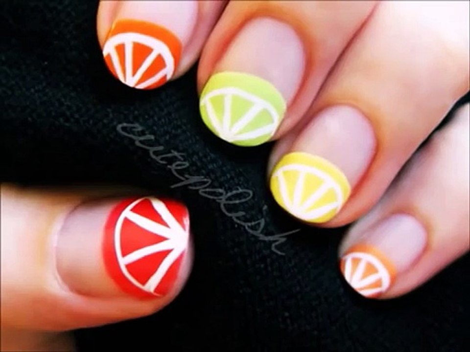 Citrus Fruit Nail Art