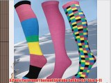 3 Pairs Patterned Thermal Ski Tube Socks - 24 Size 4-11