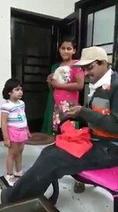 watch the reaction of little girl when little puppy injected very funny.