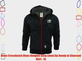 Mens Crosshatch Mens Dwights Borg Lined Zip Hoody in Charcoal Marl - XL