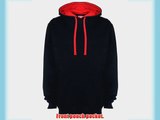 FDM Unisex Contrast Hooded Sweatshirt / Hoodie (300 GSM) (L) (Black/Fire Red)