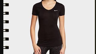 NIKE Pro Core - Women's Short-Sleeved Shirt with Fitted V-Neck Black black / white Size:M