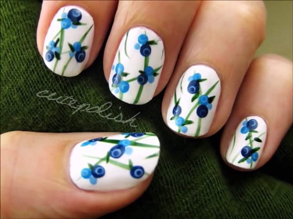 Cute Blueberry Nail Art