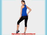 Haby Womens Yoga Wear Running Tank Top Leggings Blue Medium #61301-300BLUE