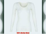 Women's Lace Edged Thermal Vest 100% Merino White m (Cecile)