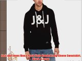 Jack and Jones Men's Rush Plain Hooded Long Sleeve Sweatshirt Black X-Large