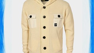 Mens Henleys Mens Tapper Hooded Knit Cardigan in Off White - L