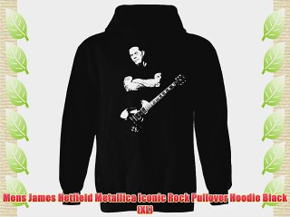 Mens James Hetfield Metallica Iconic Rock Pullover Hoodie Black (XL)