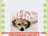 American Apparel Striped Flex Fleece Dog Zip Hoodie - Natural Heather Grey Red Stripe / Natural