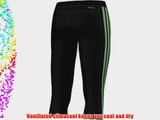 adidas Women's Climacool Training 3 Stripes Core 3/4 Tight Trousers - Black/Clear Green/Ray