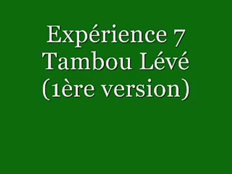 Expérience 7 - Tambou Lévé (1ère version)