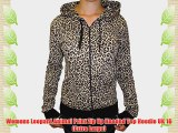 Womens Leopard Animal Print Zip Up Hooded Top Hoodie UK 16 (Extra Large)