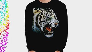 Wellcoda | Bengal Tiger Siberian Mens NEW Animal Black Sweatshirt 4XL