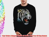Wellcoda | Bengal Tiger Siberian Mens NEW Animal Black Sweatshirt 4XL