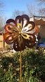 7 foot XL Kinetic wind Sculpture Modern Art Dual sun spinner metal large outdoor Pinwheel