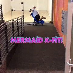 Guy Doing Weird Funny Fitness Workout At The Gym