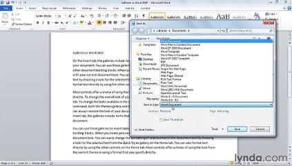 MS Word  Saving a Word document for yourself or others