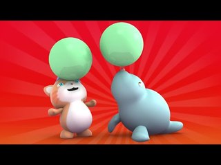 Looi the cat and the ball playing Seal, for kids