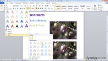MS Word Using text effects and adding impact to a document