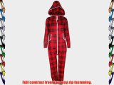 Womens New Hooded Tartan Check Printed Ladies Long Sleeve Front Zip Fastening Pockets All In