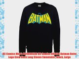 DC Comics Men's DC0000586 DC Comics Official Batman Retro Logo Crew Neck Long Sleeve Sweatshirt